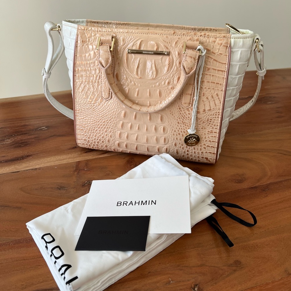 Brahmin Mini Duxbury Satchel in Dual-Tone Embossed Leather